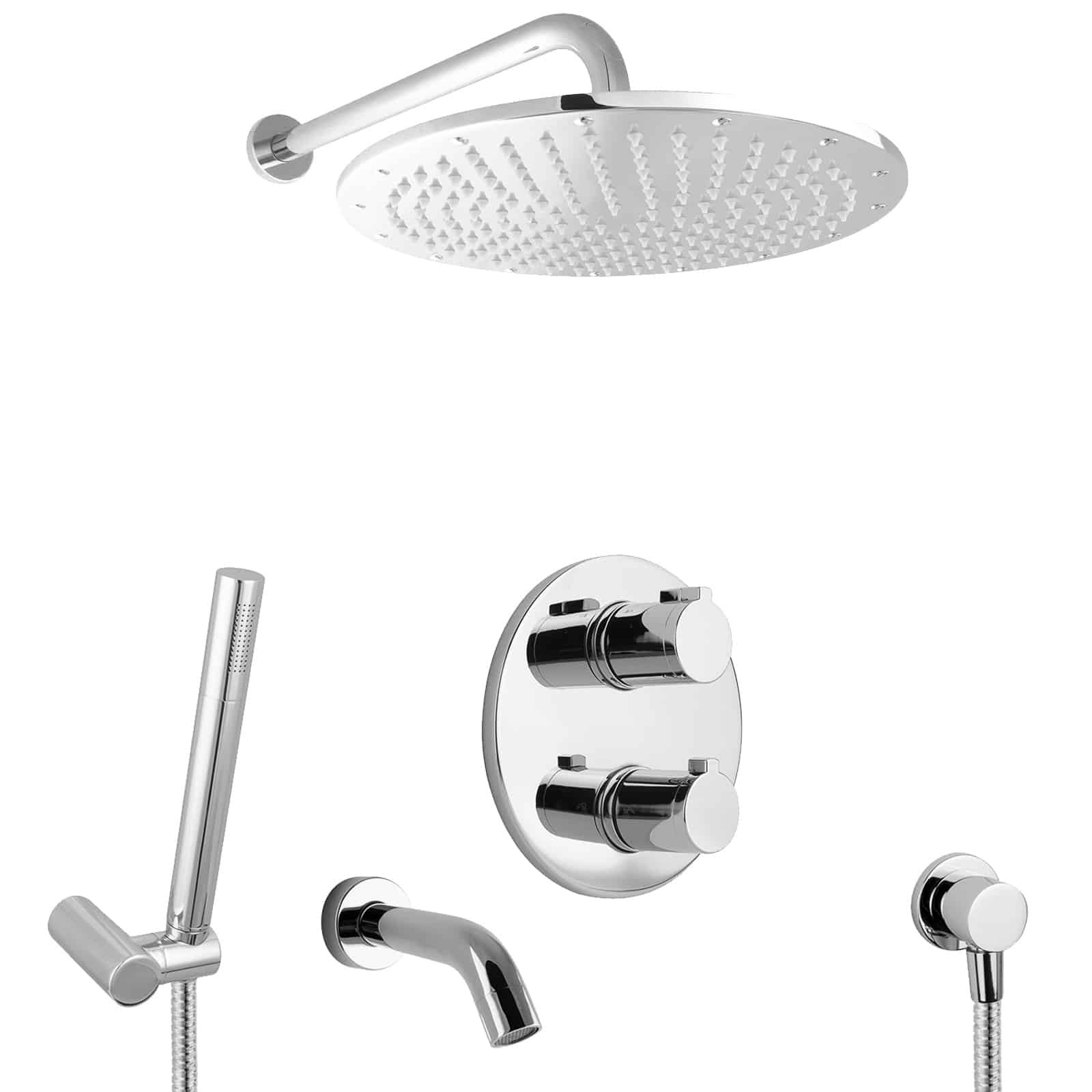 PaulGurkes Regendusche Dusche Set Duschsystem unterputz Thermostat Wanneneinlauf