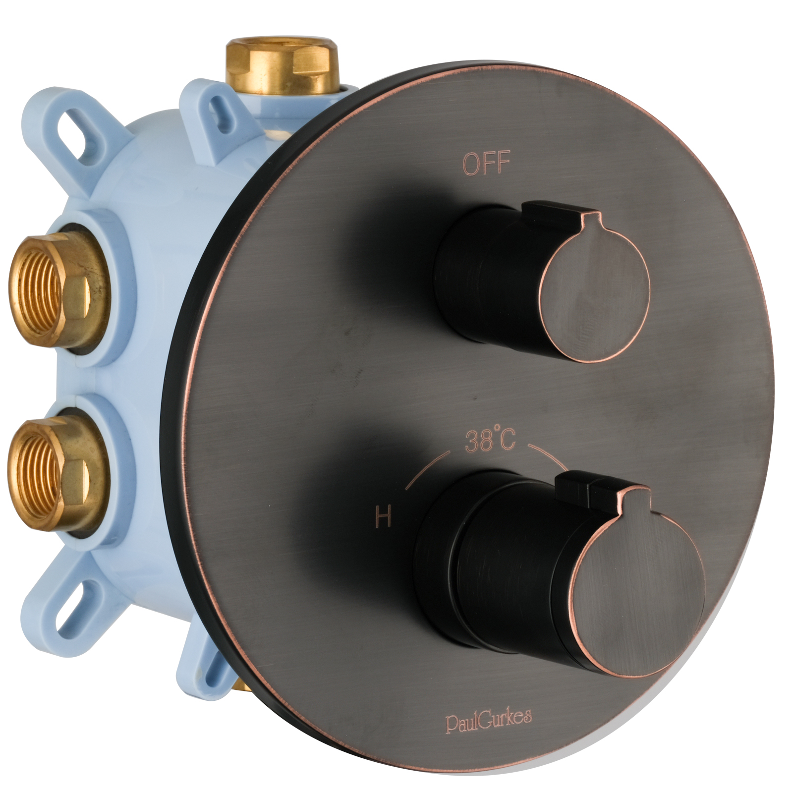 PaulGurkes Thermostat Unterputz Retro Antik Schwarz 1-3 Verbraucher