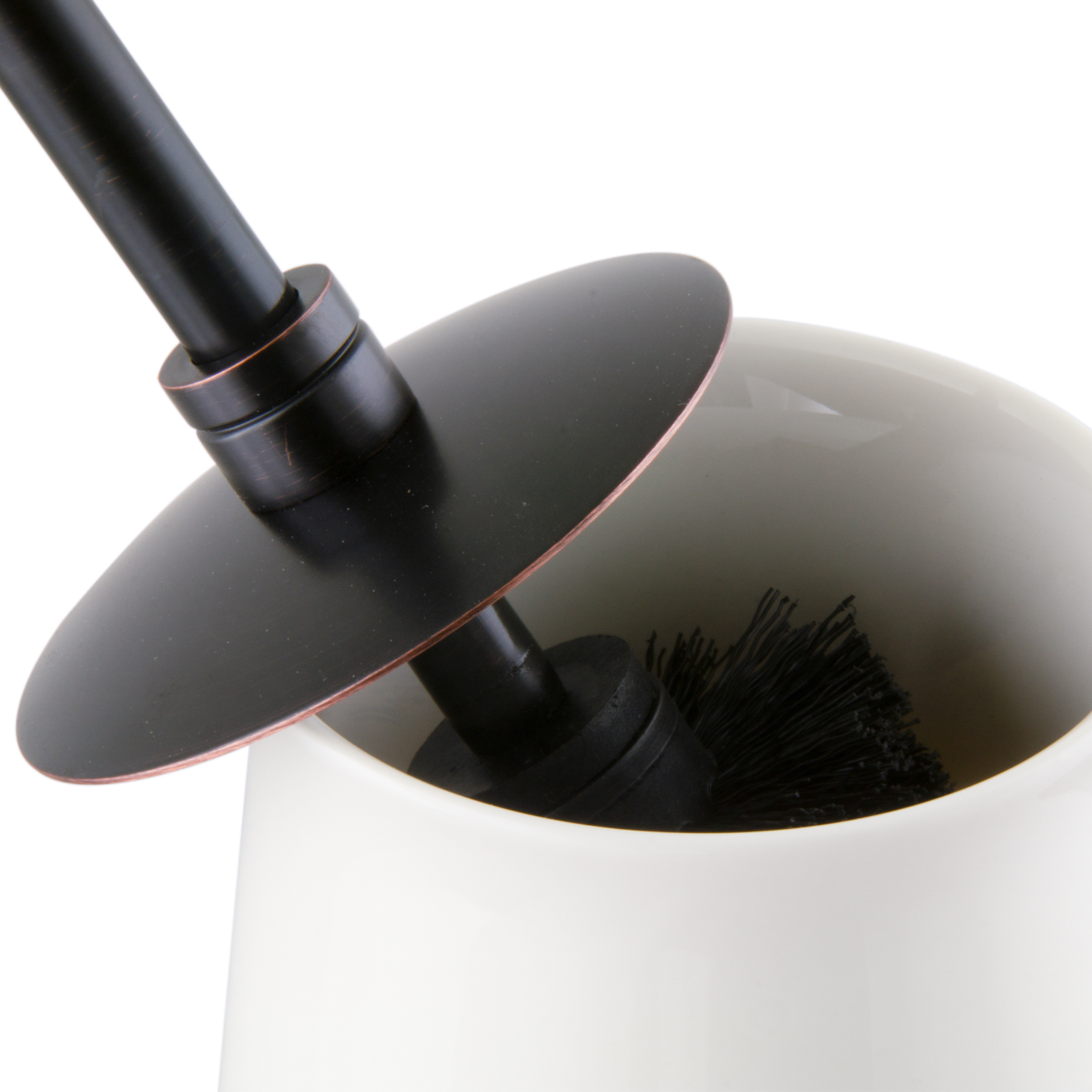 PaulGurkes Nostalgie Retro WC-Bürste Klobürste schwarz mit weißer Keramikeinlage