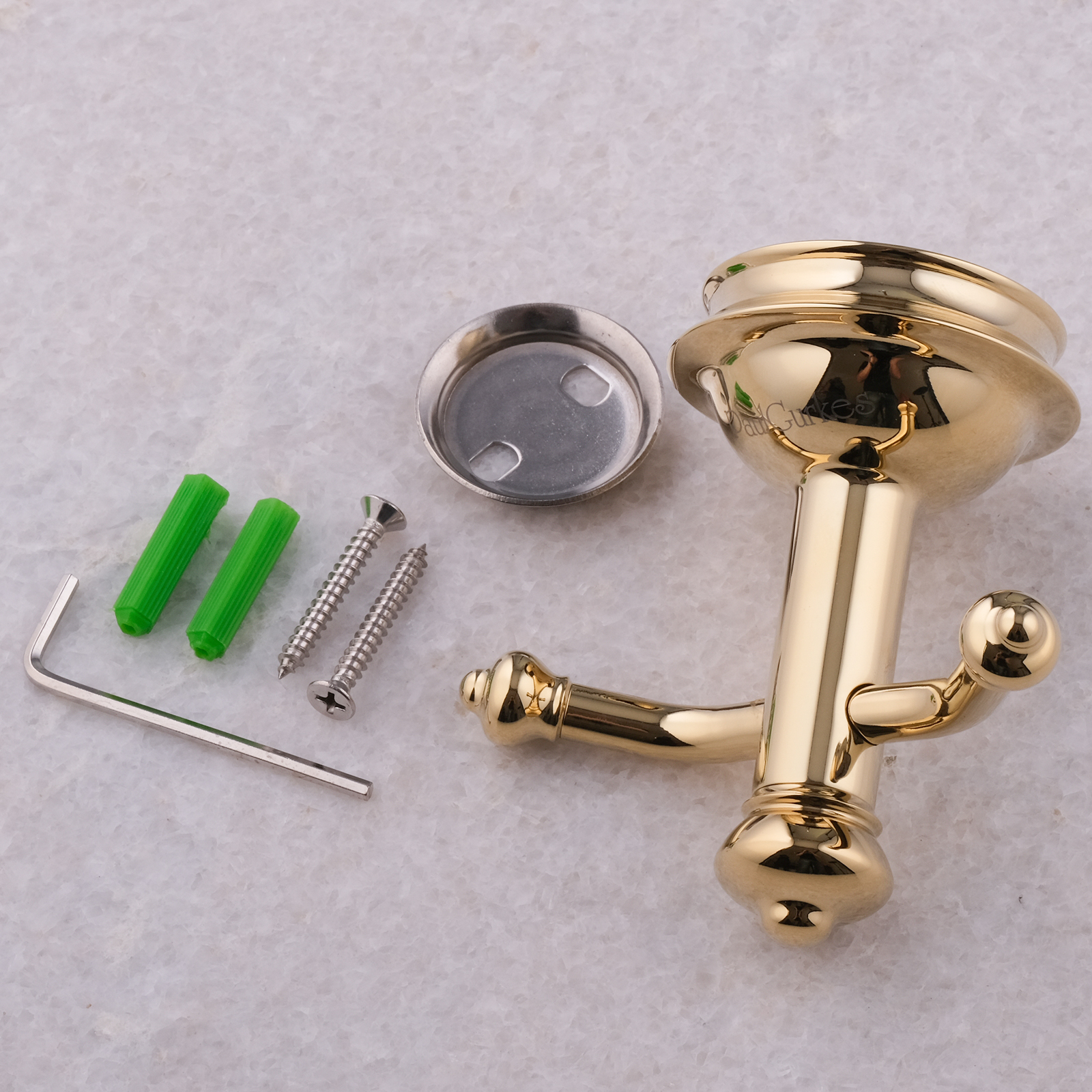 PaulGurkes Accessoire Set Gold WC-Papierhalter Handtuchhaken WC-Bürste Retro