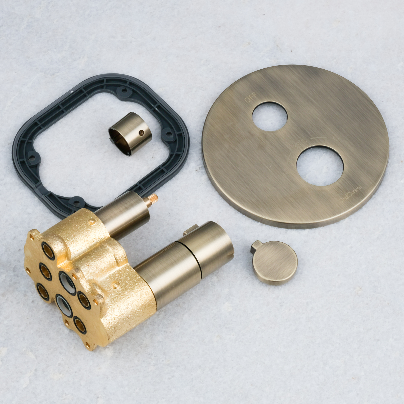 PaulGurkes Thermostat Unterputz Retro Antik Bronze Messing 1-3 Verbraucher